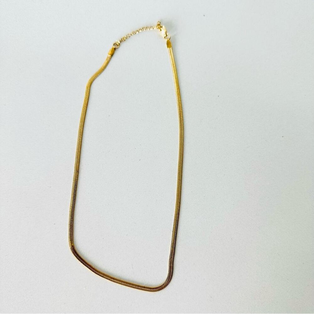 NEW NORDSTROM REVOLVE 18kt Gold Plated Choker Slim Chain Necklace Jewelry Retro - Picture 7 of 11